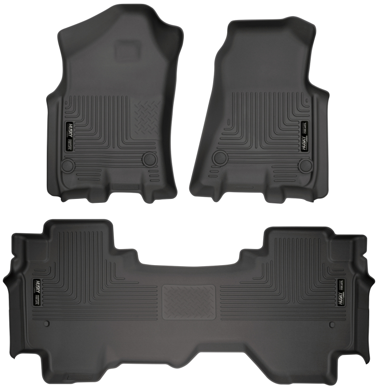 Dodge Ram 1500 Floor Mats - Front + Rear - Husky Liners - Weatherbeater - Black - `19-`27